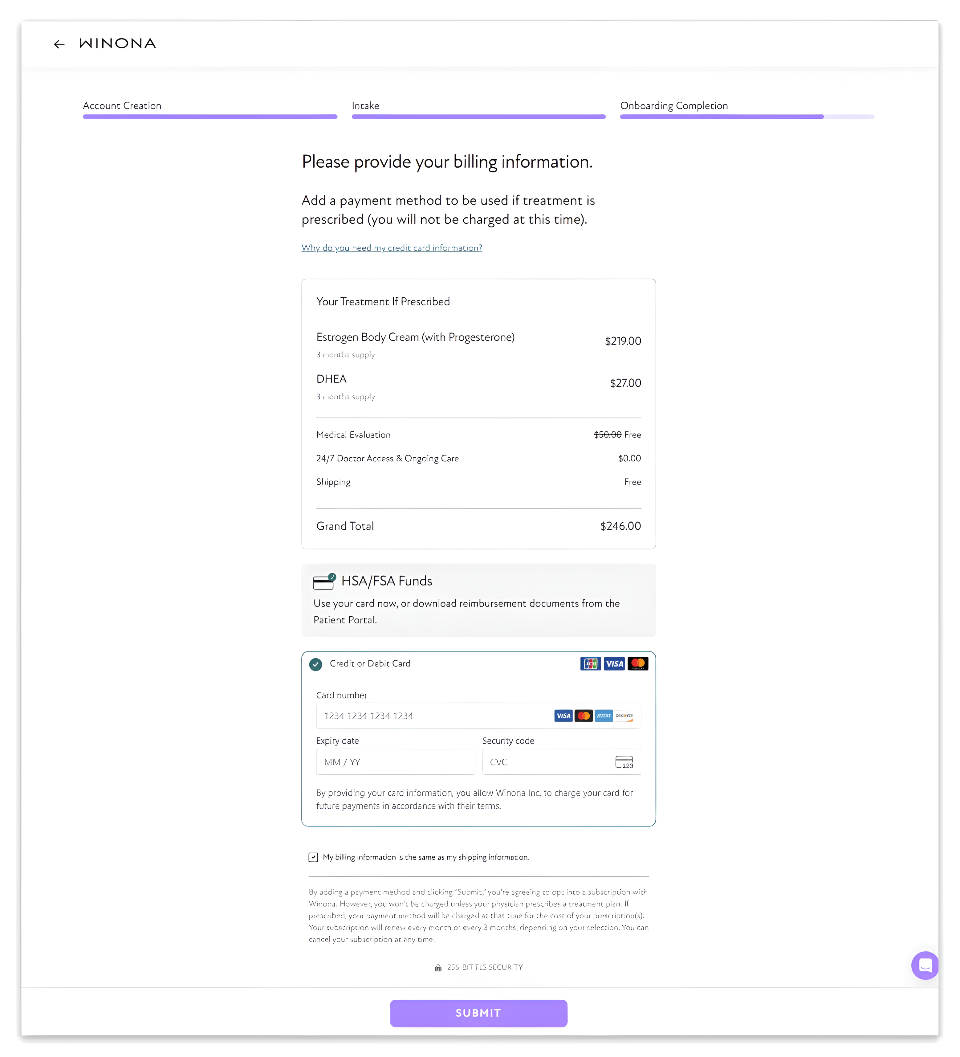 winona treatment checkout page